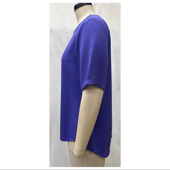 Chico's Purple Pullover High Low 3/4 Sleeve Blouse - Picture 3 of 14